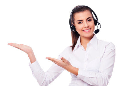 mujer-sonriente-algo-presentacion-auriculares mujer-sonriente-algo-presentacion-auriculares